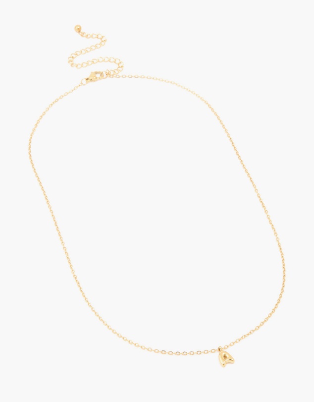 Lovisa - Waterproof Gold Plated Stainless Steel Mini Bubble Letter A Necklace