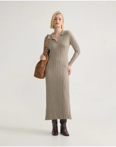 Oxford - Dakota Knitted Polo Collar Dress