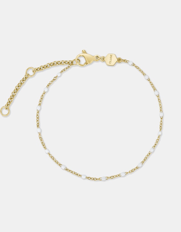 Cluse - Gracieuse Petite Gold Link & White Epoxy Bracelet Gift Set