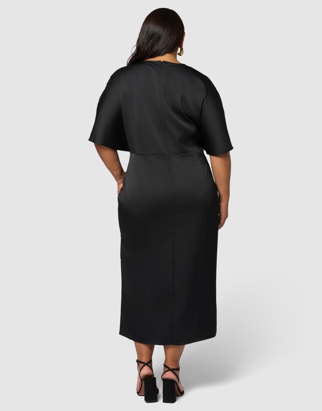 Pink Dusk by Curve Project - Act Up Satin Midi Dress