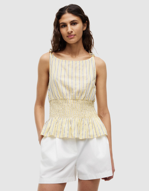Tommy Hilfiger - Smocked Shoulder Tie No Sleeve Top