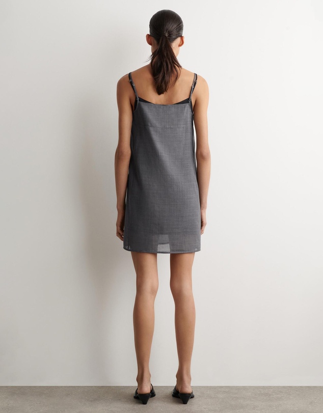 COS - Semi Sheer Layered Wool Mini Dress