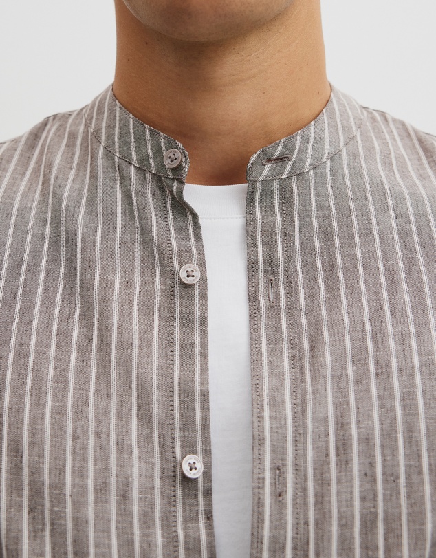 Country Road - Regular Fit Cotton Linen Standard Collar Shirt
