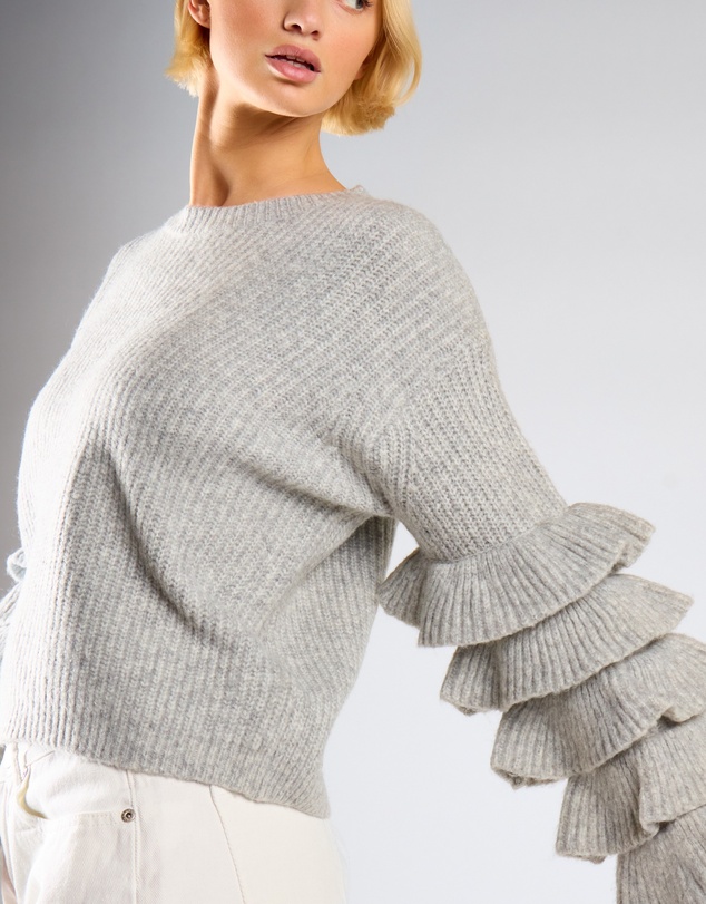 Glamorous - Tiered Ruffle Sleeve Sweater