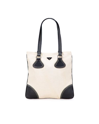 Pre-Loved by Azura Reborn - Pre-Loved Vitello Trimmed Canvas Canapa Tote