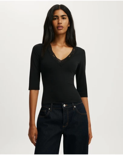 Cotton On - Eva Lace 3/4 Top