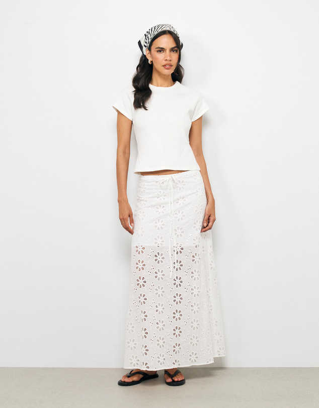 AERE - Vivi Cotton Broderie Maxi Skirt