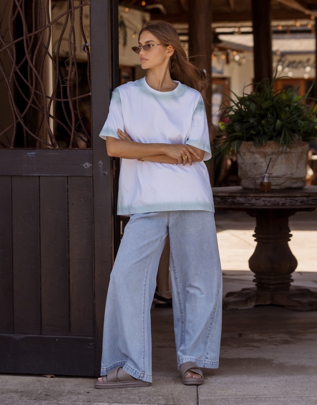 ALEXANDRA - Spray T-Shirt White/Sage