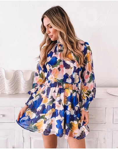 Esther & Co - Neary Dress - Painted Cobalt