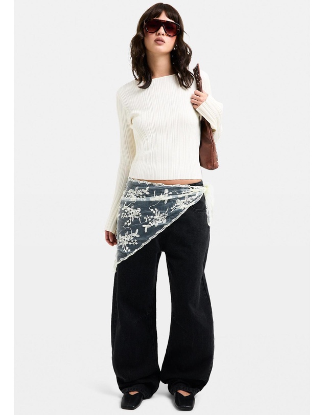 Subtitled - Holland Boat Neck Long Sleeve Knit Top