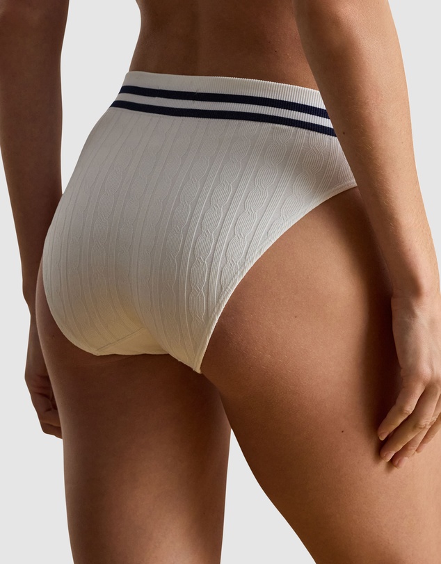 Lauren by Ralph Lauren - Cricket Cable Knit High Cut Seamless Bikini Brief