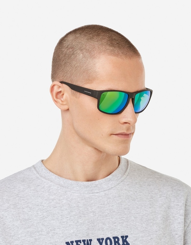 Hawkers Co - HAWKERS - Polarized Black Emerald Faster Raw Sunglasses for Men and Women UV400