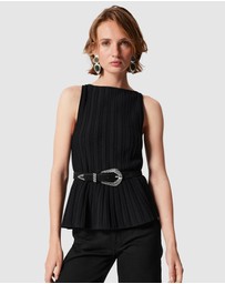 & Other Stories - Rib-Knit Peplum Top