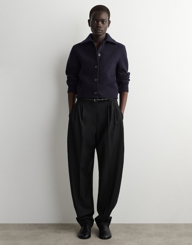 COS - Ribbed-Collar Boiled Merino Wool Jacket