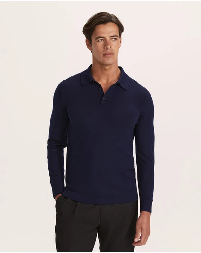 SABA - Franklin Merino Wool Long Sleeve Polo