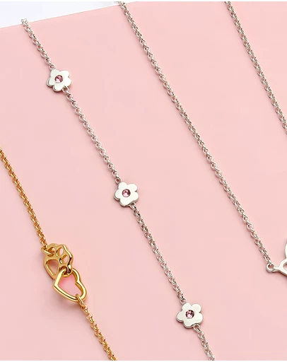 Elli Jewelry - Floral Kids Bracelet in 925 Silver