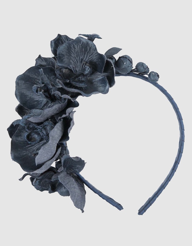 Max Alexander - Navy Orchid Flower Fascinator