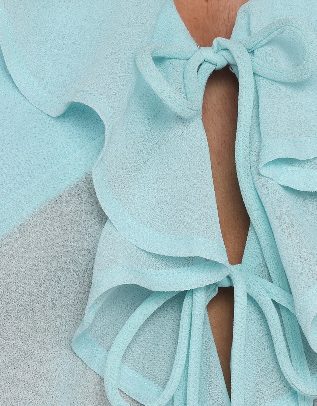 Petal & Pup - Aveline Chiffon Ruffle Front Top - Aqua