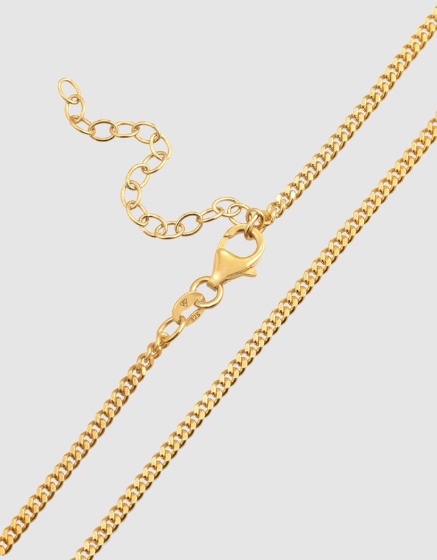 Kuzzoi - ICONIC EXCLUSIVE - Classic Curb Chain Necklace in Gold-Plated 925 Sterling Silver