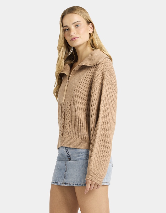 Billabong - Womens Sun Zippy V-Neck Sweatshirt