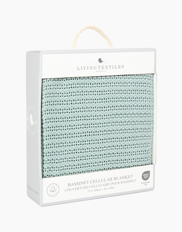 Living Textiles - Cotton Cellular Blanket - Sage