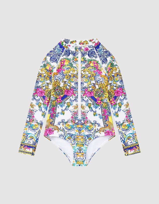 Camilla - Long Sleeve Zip Front Paddle Suit - Kids-Teens