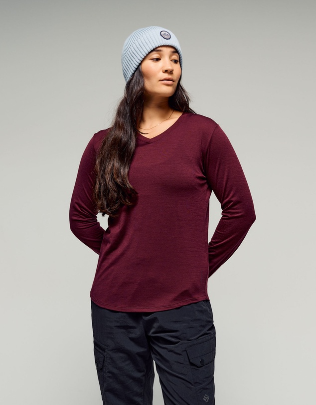 Kathmandu - 100% Merino Long Sleeve V-Top