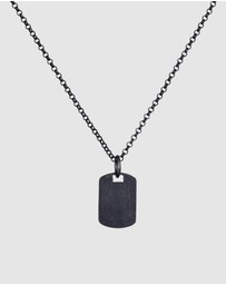 Kuzzoi - ICONIC EXCLUSIVE - Necklace Men Pendant Plate Basic Hammered in 925 sterling silver