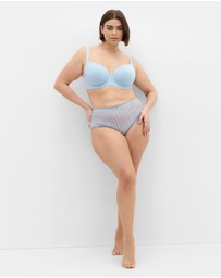 City Chic - Plus Size Smooth & Chic Cotton T-Shirt Bra - sky blue
