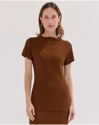 Cloth & Co. - The Rib Knit Tee Castagne