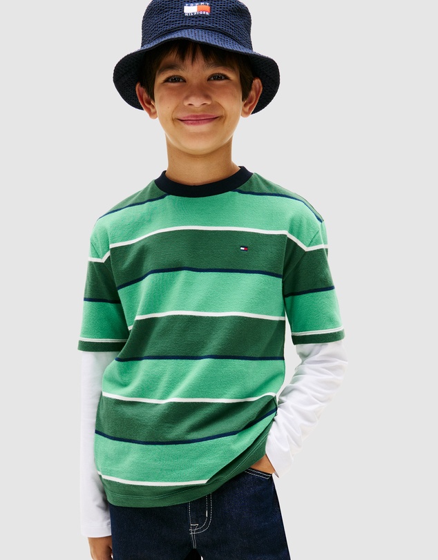 Tommy Hilfiger - Boys Rugby Stripe Peached Jersey T-Shirt - Teens