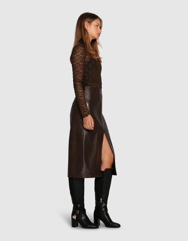 Belle & Bloom - Understated Leather Pencil Skirt