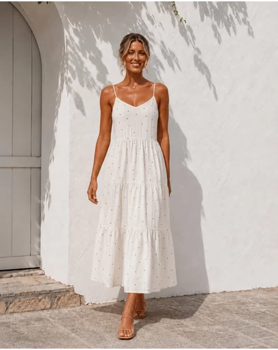 Esther & Co - Sona Dress - Oatmeal Spot