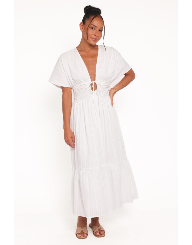 Petal & Pup - Edel Short Sleeve Maxi Dress - White
