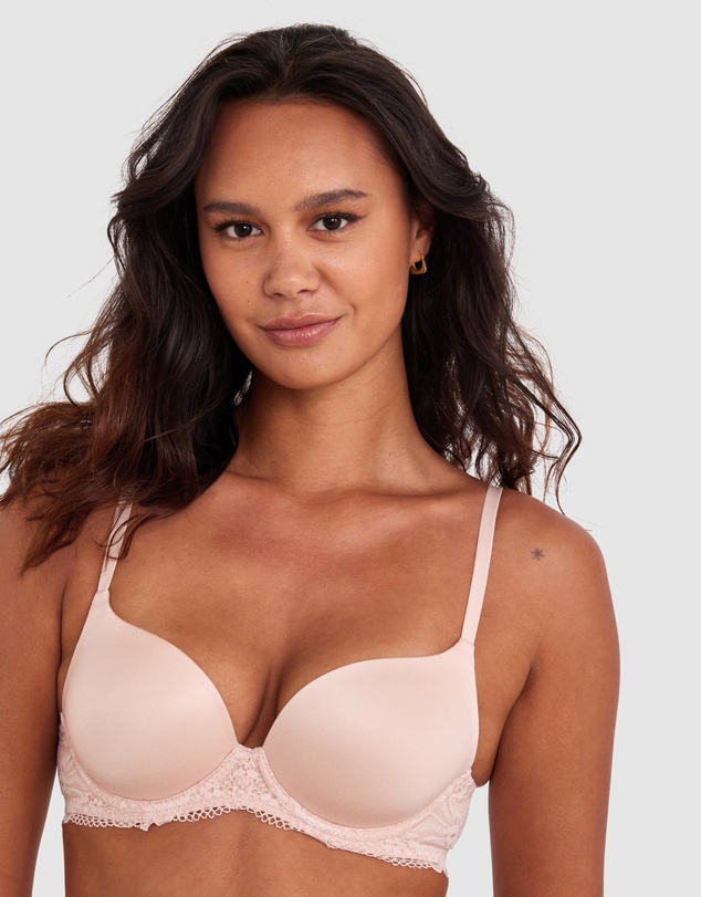 Bras N Things - Body Bliss Lace Contour Plunge Bra - Blush Pink