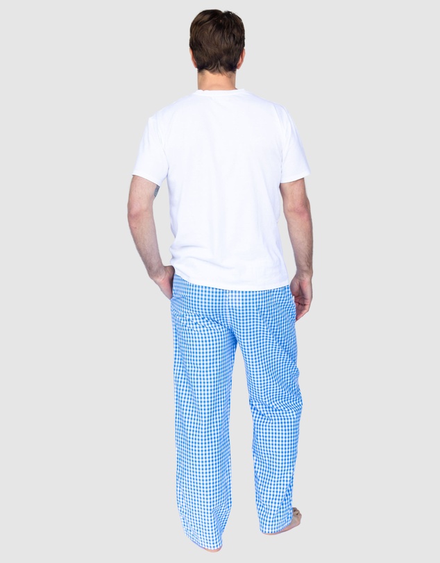 Sant And Abel - Men's Hepburn Gingham Light Blue PJ Pants