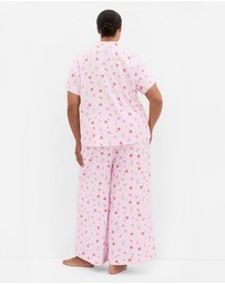 City Chic - Kitty Berry Print Pyjama Shirt