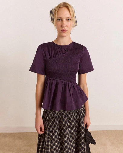Damson Madder - Emmy Shirred Top
