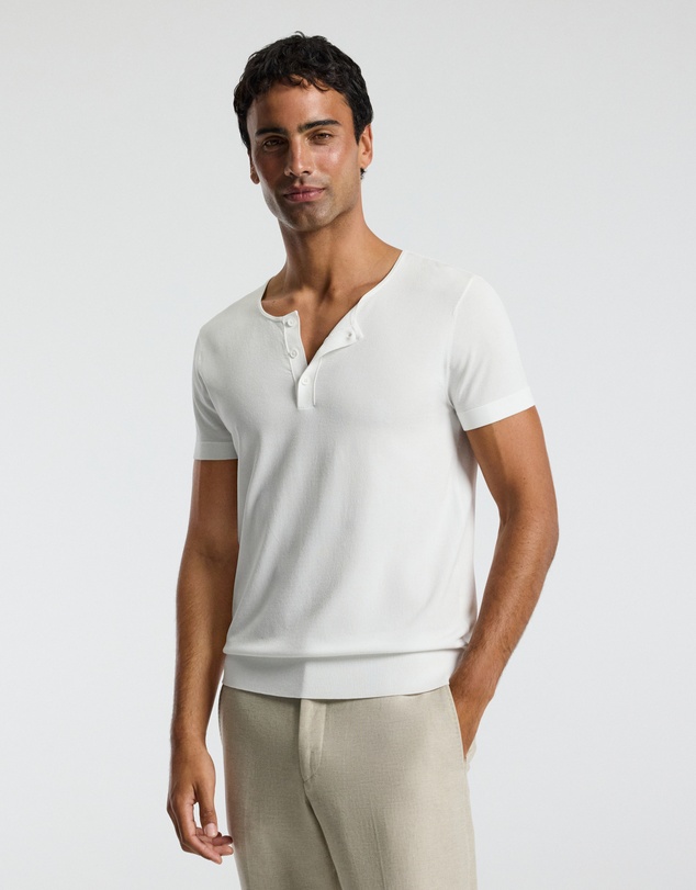 Calibre - Short Sleeve Tech Henley Ivory