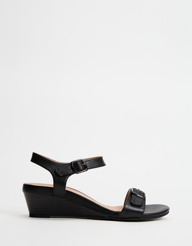 Mia Vita - Nadia Wedge Sandal - Black
