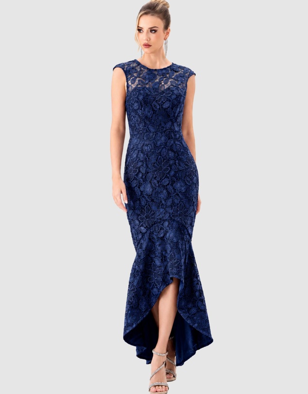 Bariano - Freida Lace Hi Lo Dress