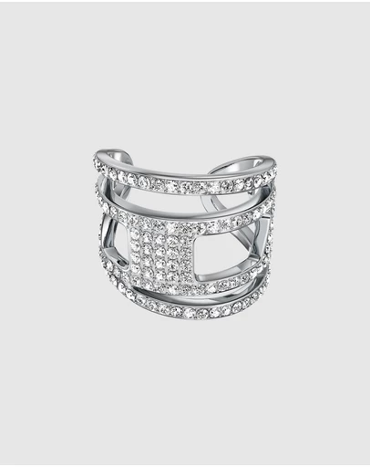 Diesel - Oval D Logo Silver Ring