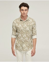 Oxford - Holloway Linen Blend Printed Shirt