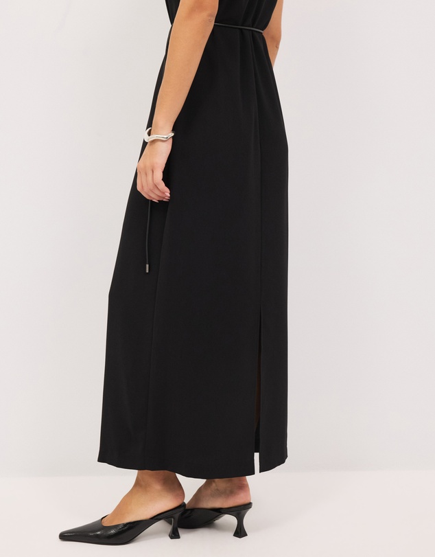 Calli - Mila High Neck Crepe Maxi Dress