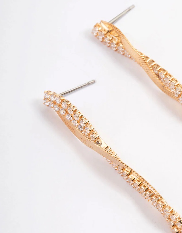 Lovisa - Gold Flat Snake Cup Chain Drop Earrings