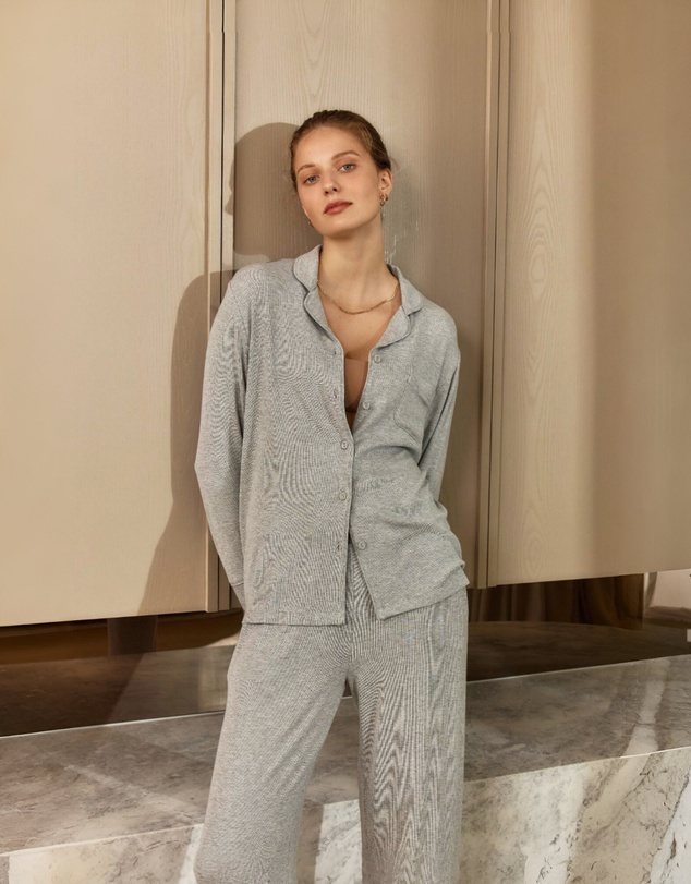 Gingerlilly - Emilia Ribbed Lounge PJ set