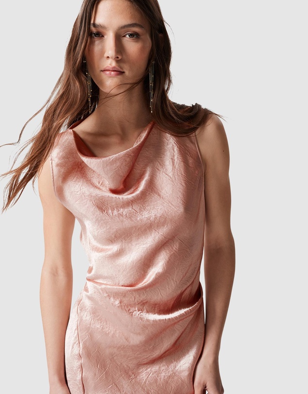 & Other Stories - Draped Satin Midi Dress
