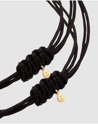 Elli Jewelry - Bracelet Set Women Circle Infinity Black 925 Sterling Silver Gold Plated