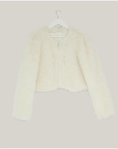 Revibe - Repaired CHANCERY Noel Faux Fur Jacket - AU 14