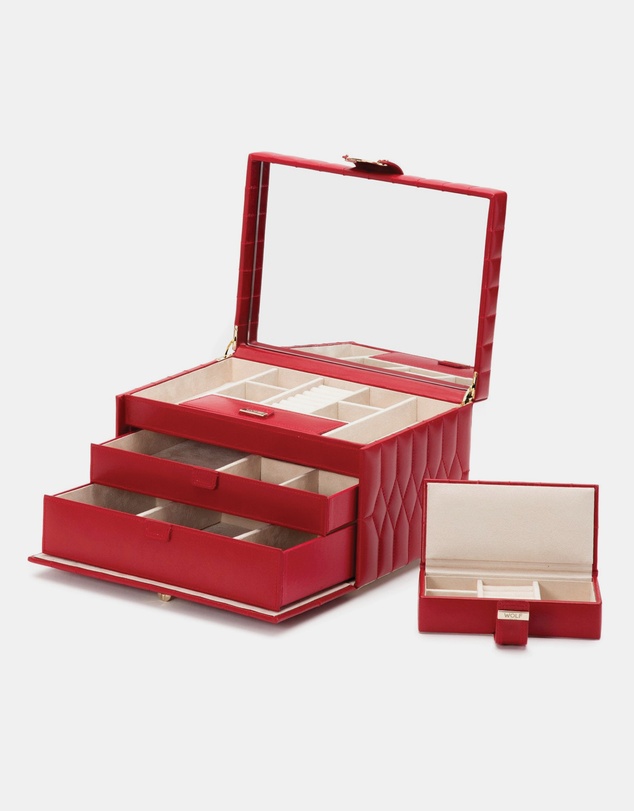 Wolf - Wolf Caroline Medium Jewellery Case Red
